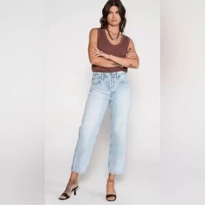 ETICA Tyler Vintage Straight Crop High Rise Jeans - Faded Blue